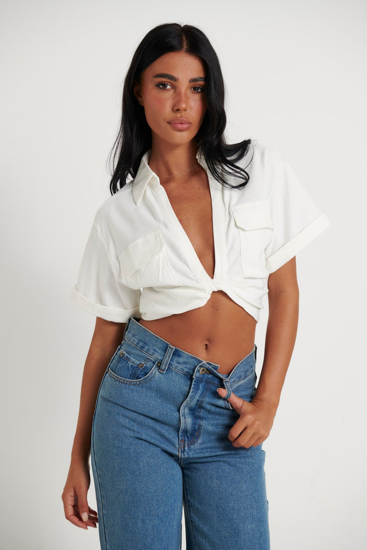 Jade Linen top