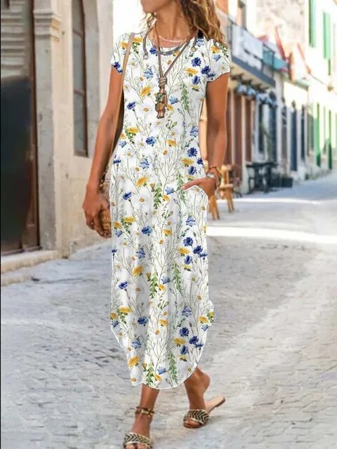 HANNAH™ - Casual colourful long dress
