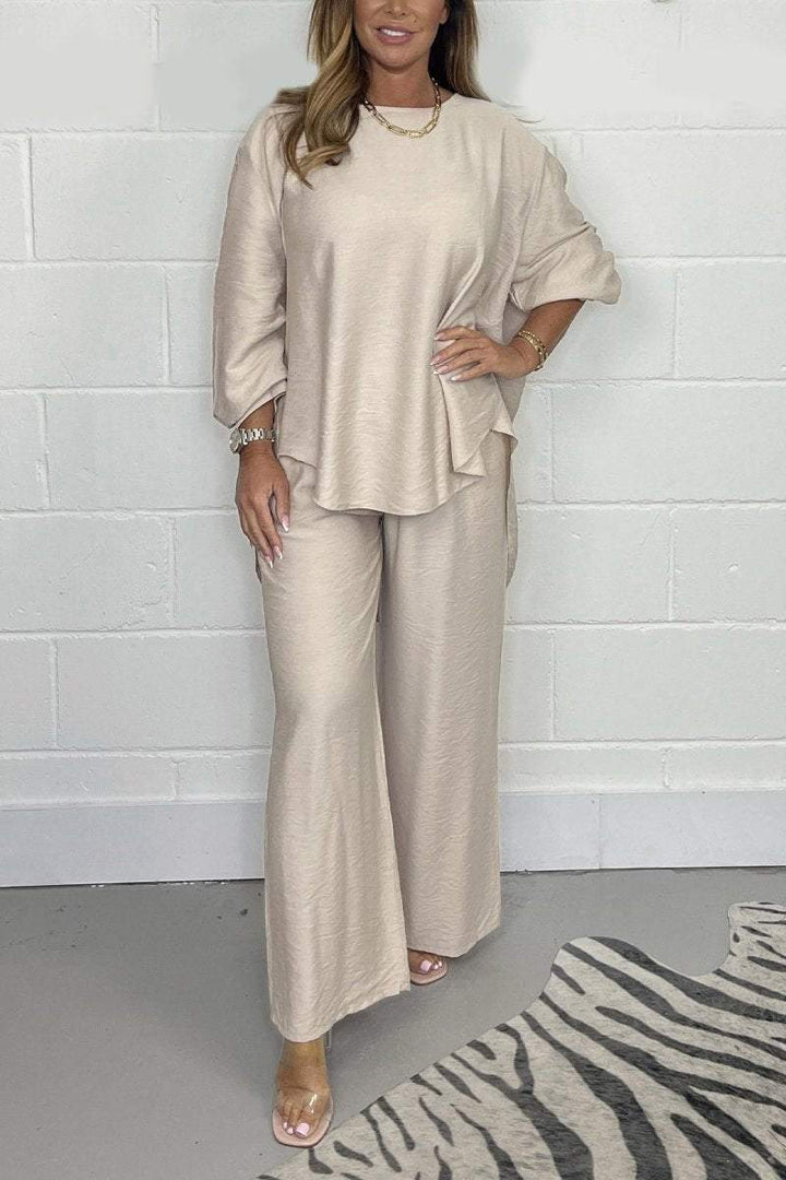 Audrey - Crew Neck Long Sleeve Jumpsuit