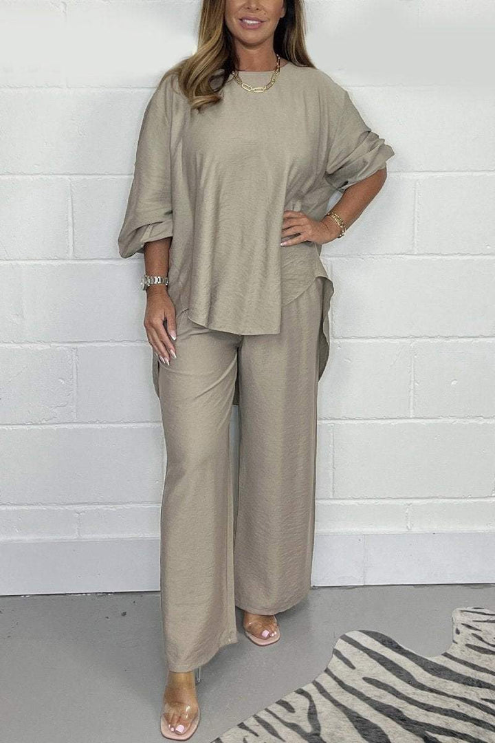 Audrey - Crew Neck Long Sleeve Jumpsuit